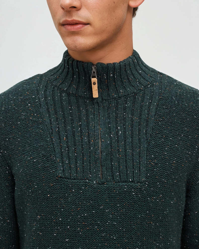 Green-Regular-Fleck-Half-Zip