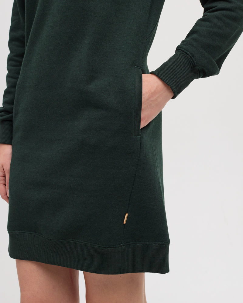 Green-Relax-Treefleece-Mock-Neck-Zip-Dress