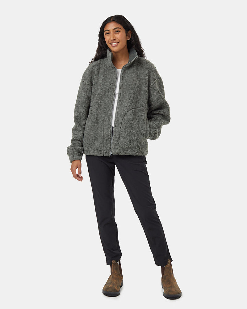 Reversible Zip Womens Recycled Boucle Reversible Full Zip