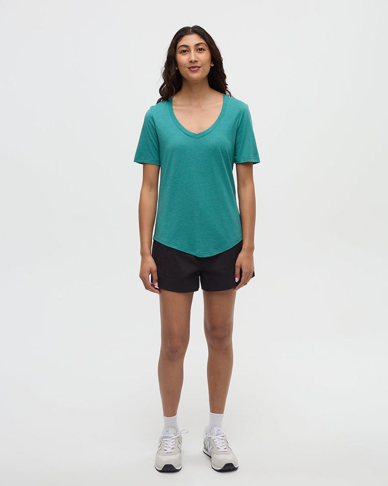 Green-TreeBlend-V-Neck-T-Shirt