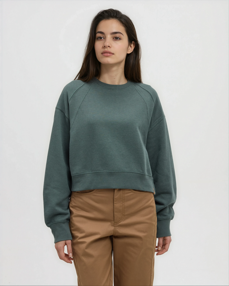 Green-TreeFleece-Oversized-Cropped-Crew