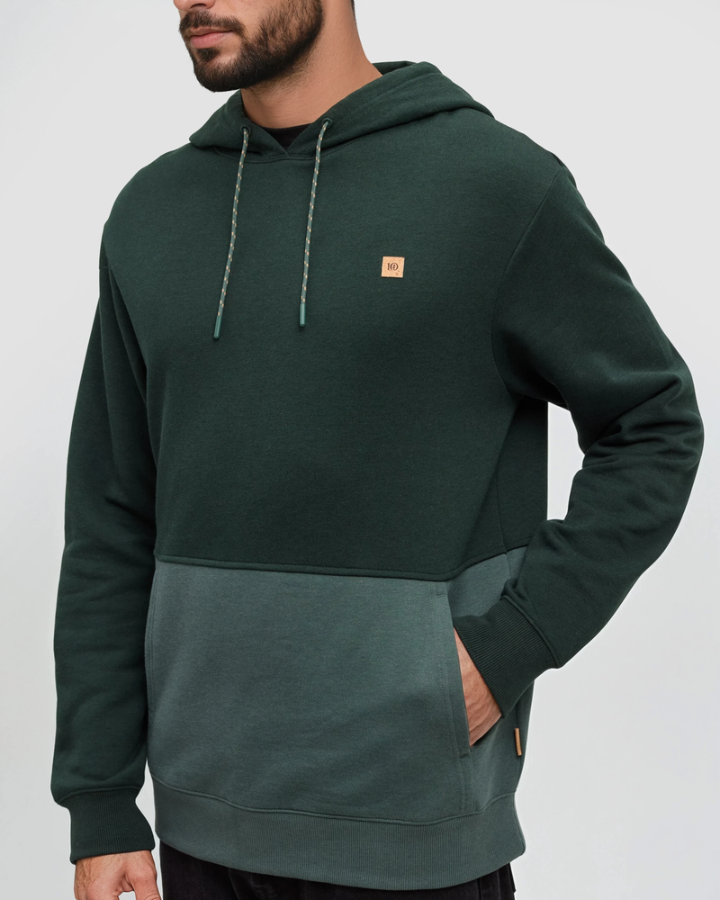 Green-TreeFleece-Relax-Fit-Color-Block-Hoodie