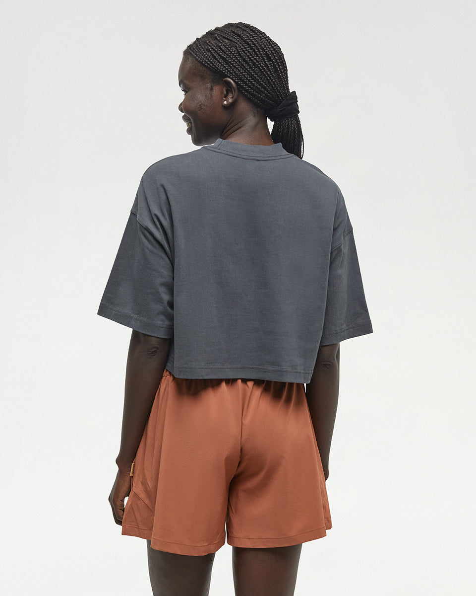 Womens Emerald Edge Oversized Crop T-Shirt | Organic Cotton