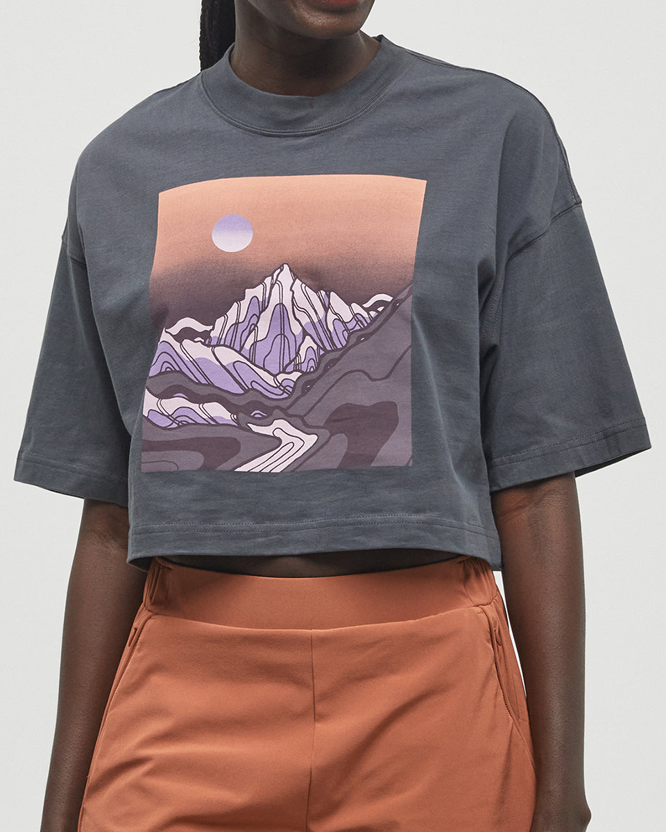 Womens Emerald Edge Oversized Crop T-Shirt | Organic Cotton
