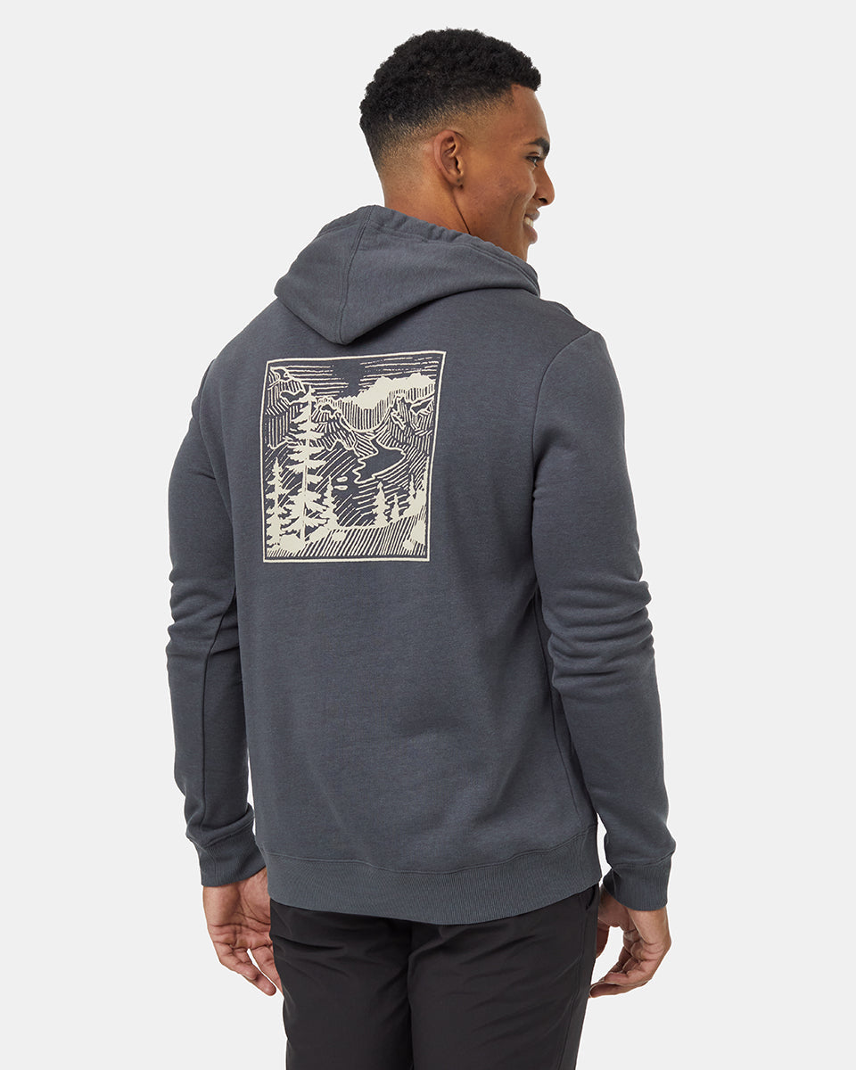 Mens Etched Mountain Hoodie | Recycled Materials