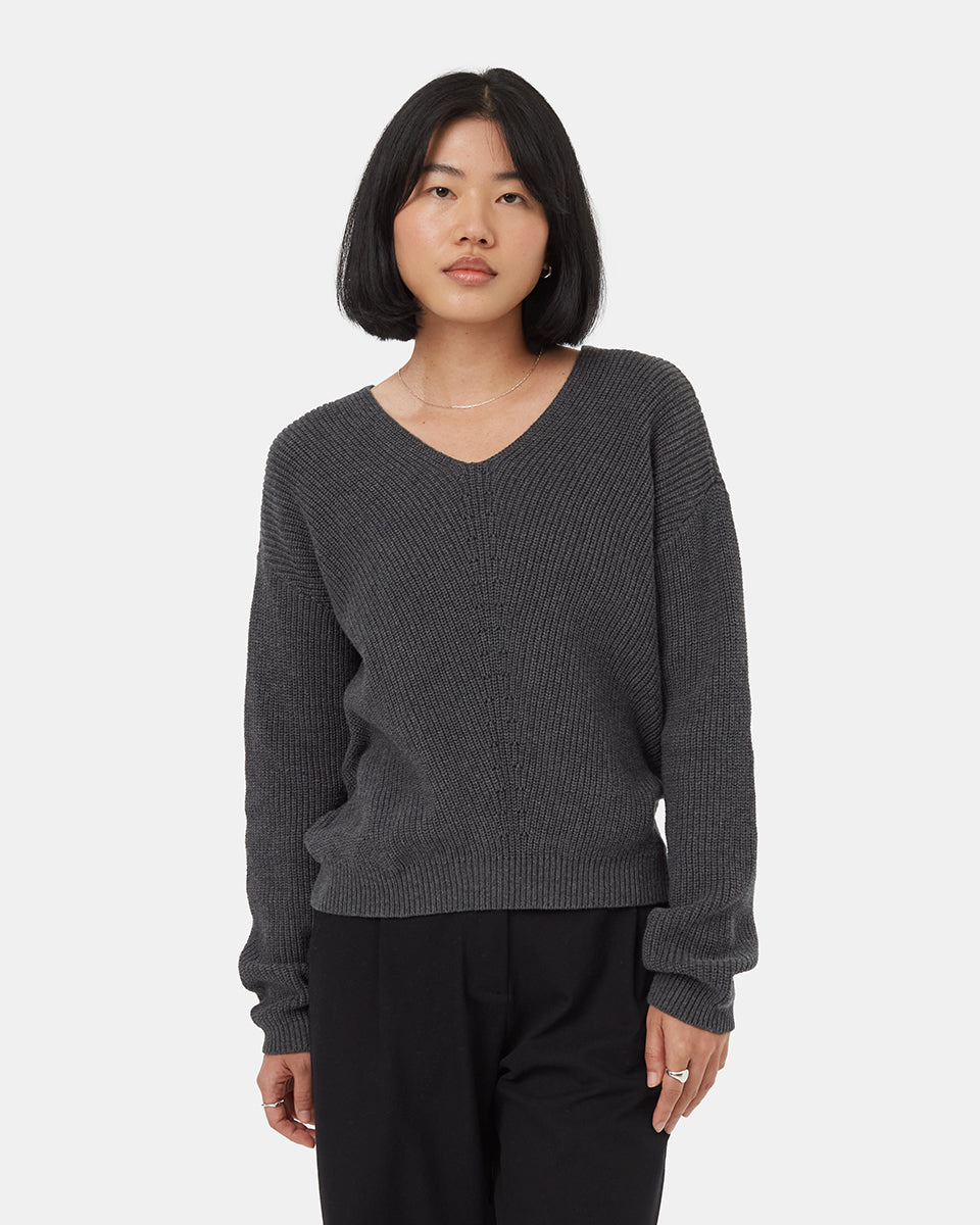 Womens Highline Cotton V-Neck Sweater Organic Cotton
