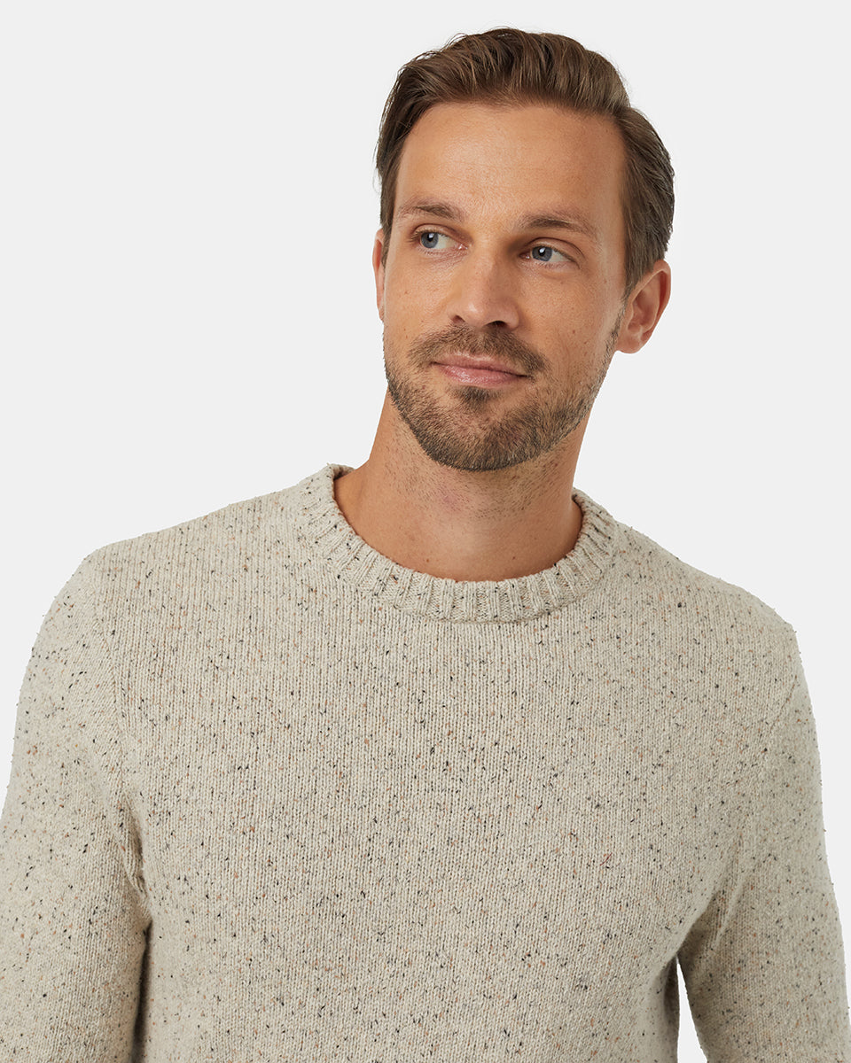 Mens Highline Nep CreSweater | Organic Cotton