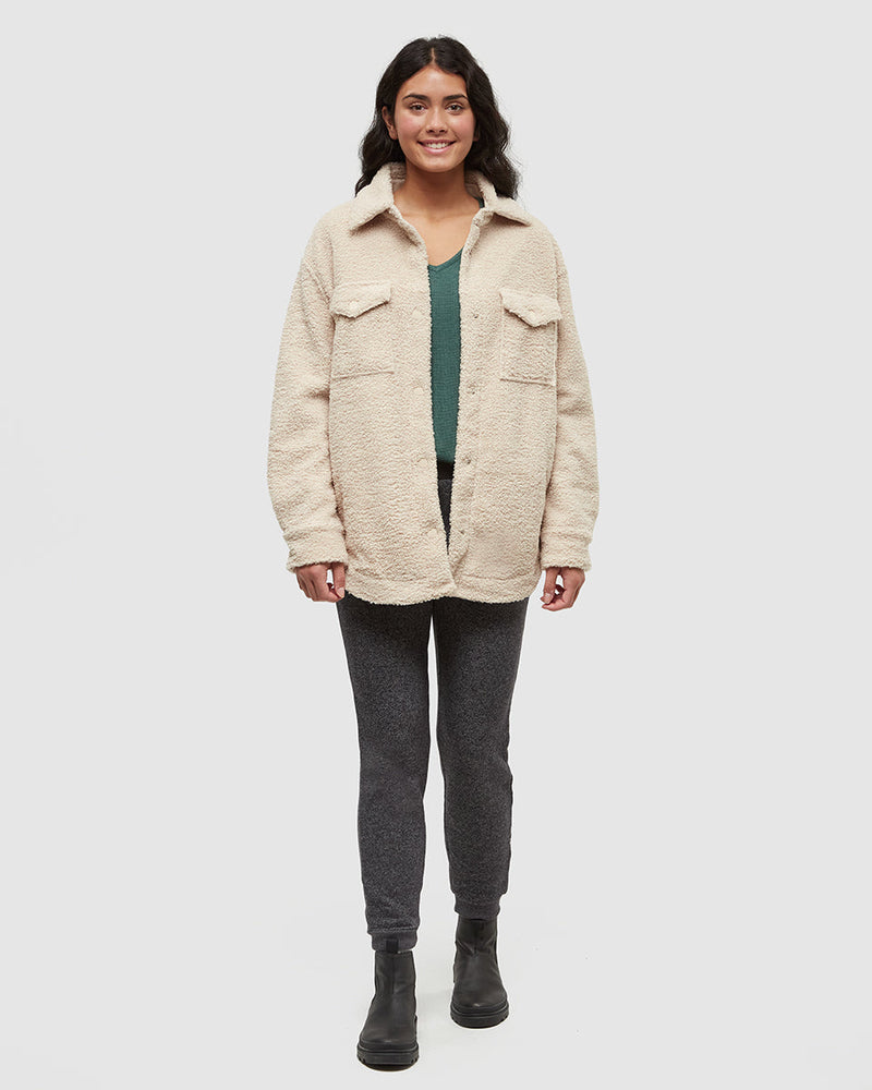 Oatmeal-Boucle-Oversized-Fit-Fleece-Jacket