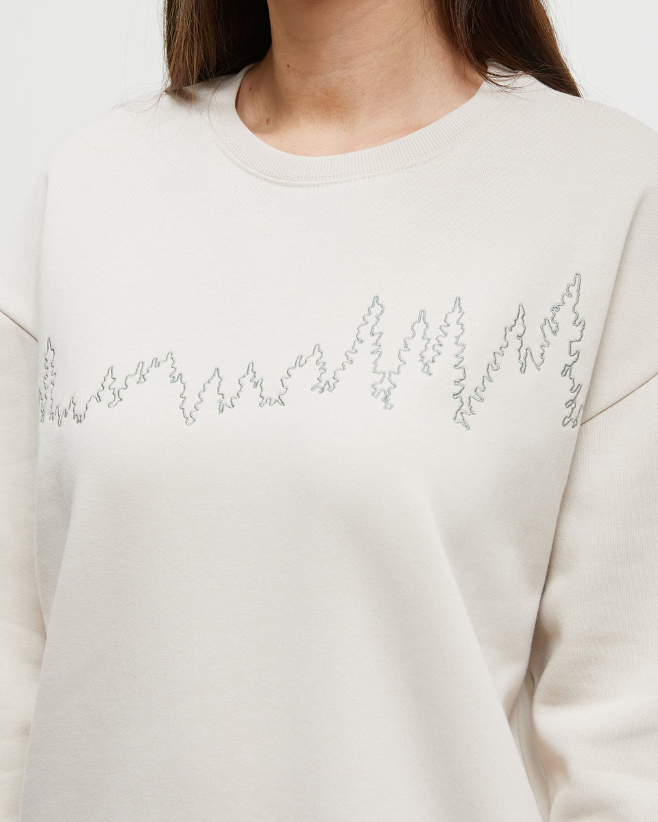 (取寄) テンツリー レトロ アウトライン スウェットシャツ tentree Retro Outline Sweatshirt  Pale Oak/Juniper Womens Juniper Outline Crew | Recycled Materials