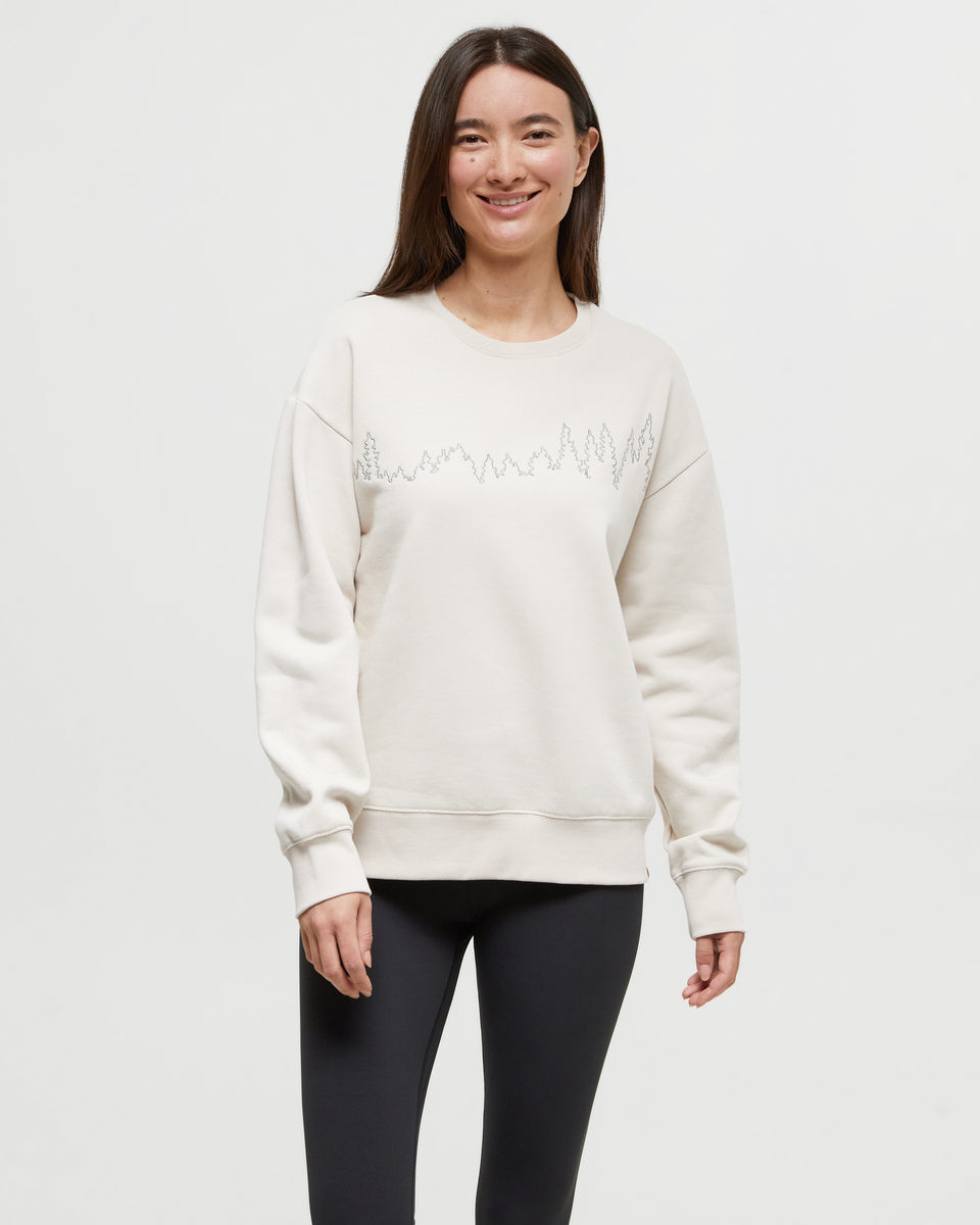 Womens Juniper Outline Crew | Recycled Materials
