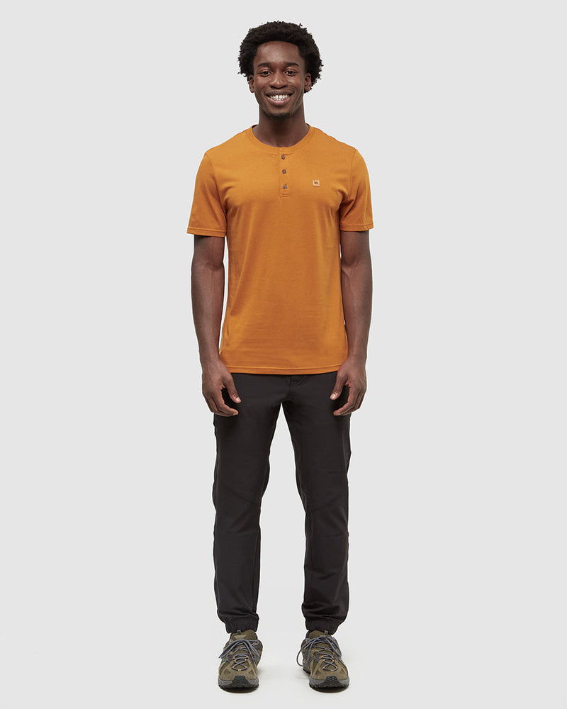 Orange-Basic-Shortsleeve-Button-T-Shirt