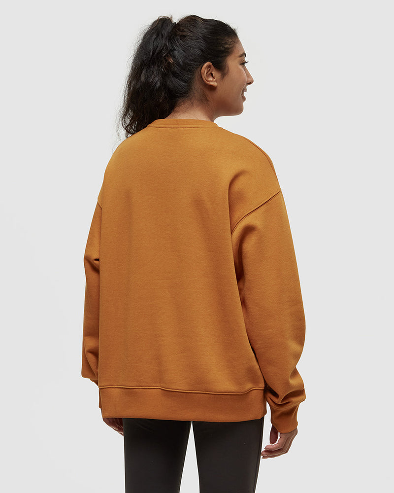 Orange-Crew-Neck-Graphic-Longsleeve-Sweatshirt