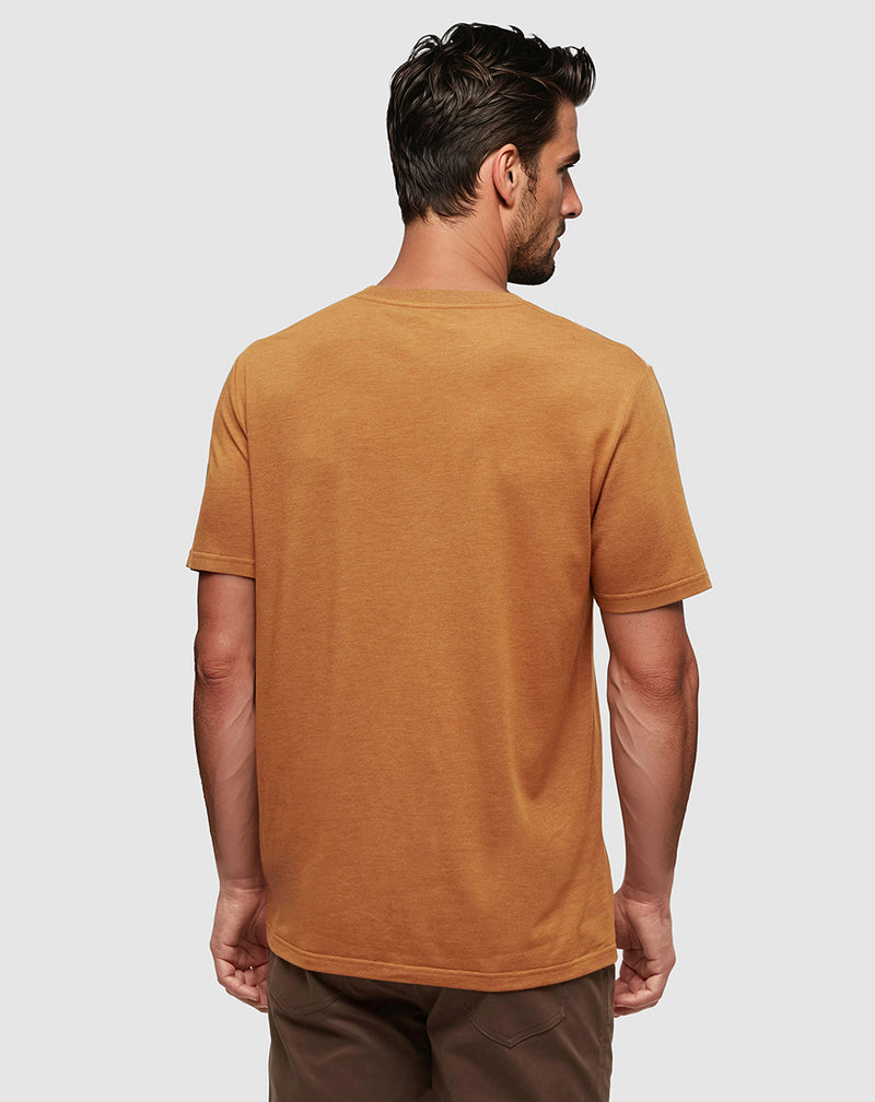 Orange-Regular-Fit-Crew-Neck-T-shirt
