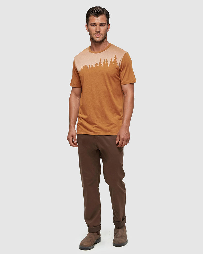Orange-Regular-Fit-Crew-Neck-T-shirt