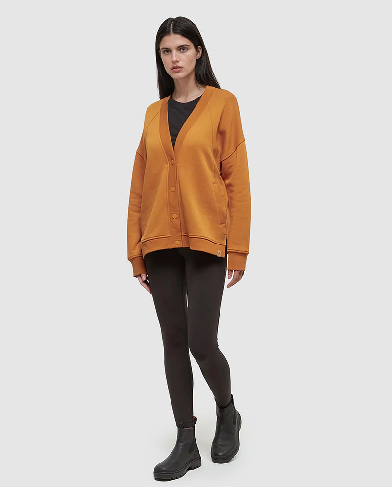 Orange-Relax-TreeFleece-Cardigan