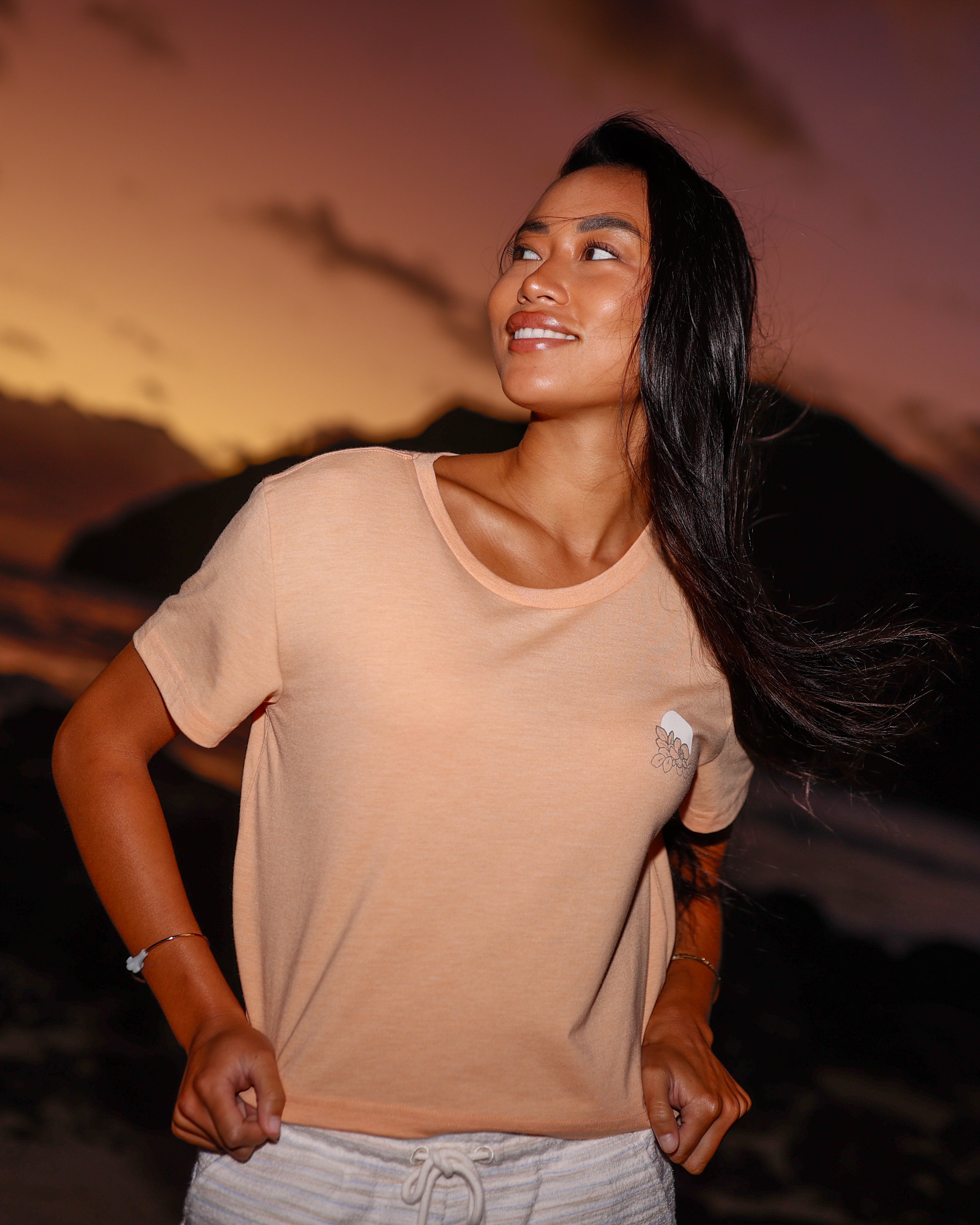 Womens Wild Rose Lake Crop T-Shirt | Recycled Materials
