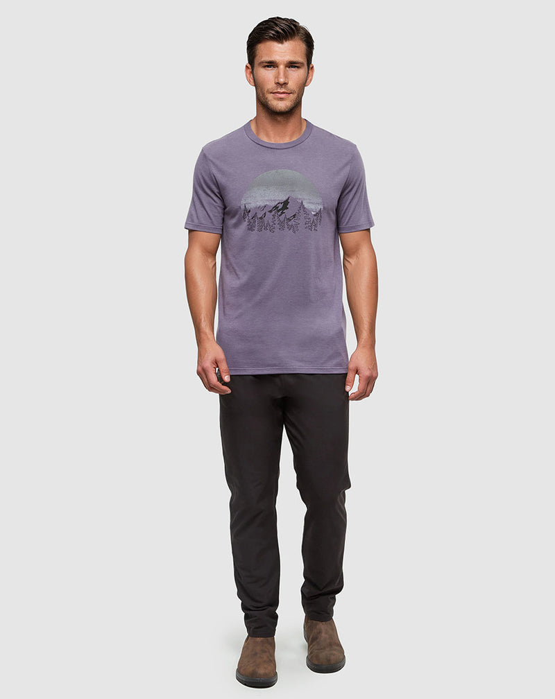 Purple-Regular-Fit-Crew-Neck-T-shirt