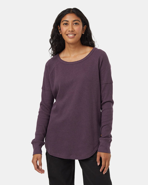 Purple-Womens-Waffle-Knit-