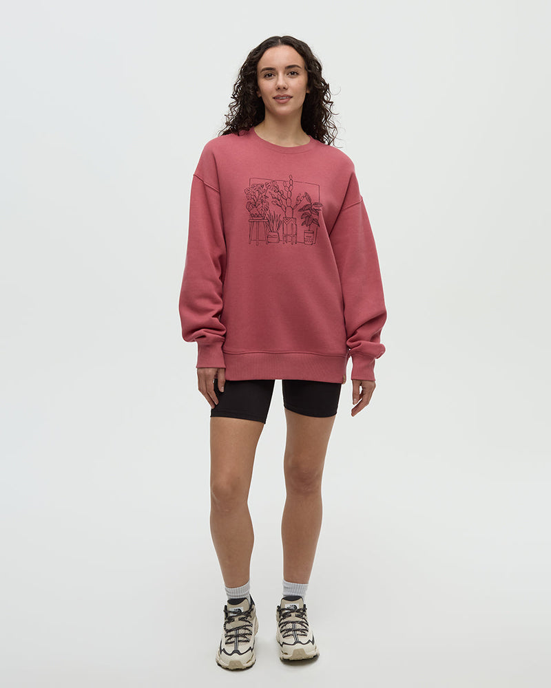 Red-Crew-Neck-Graphic-Longsleeve-Sweatshirt-