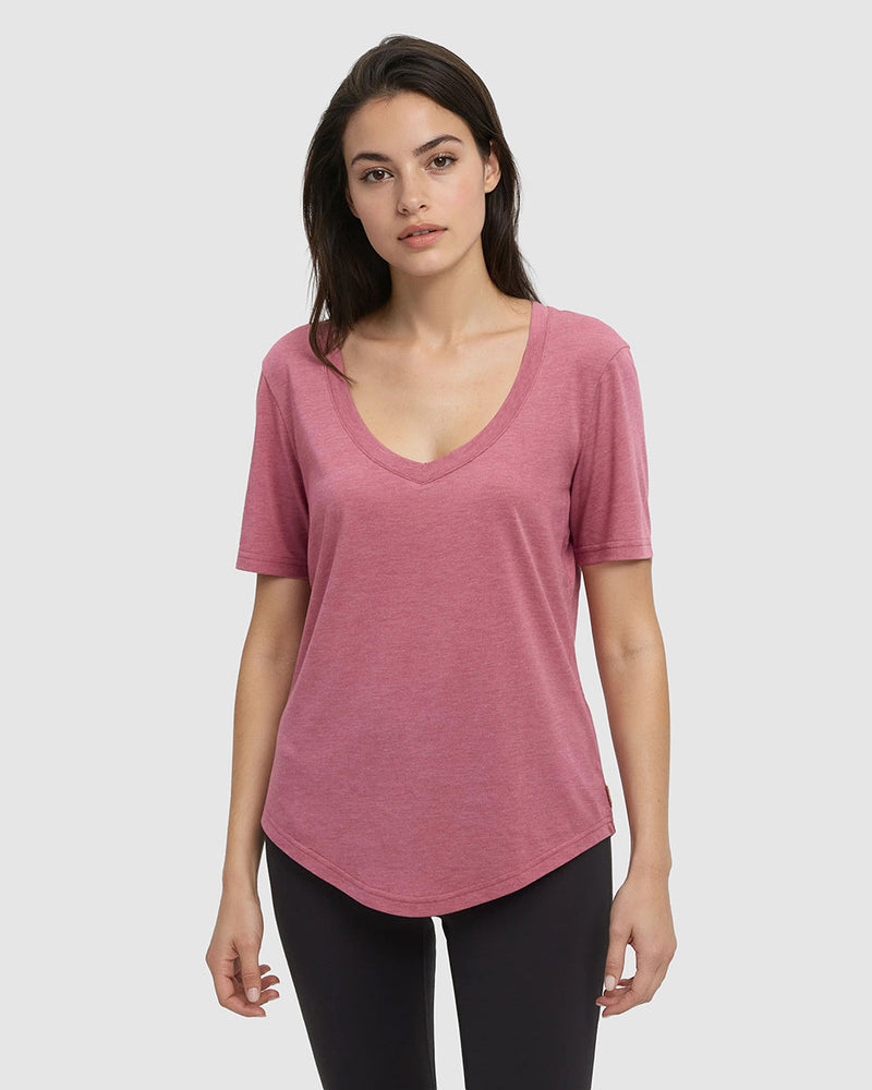 Red-TreeBlend-V-Neck-T-Shirt