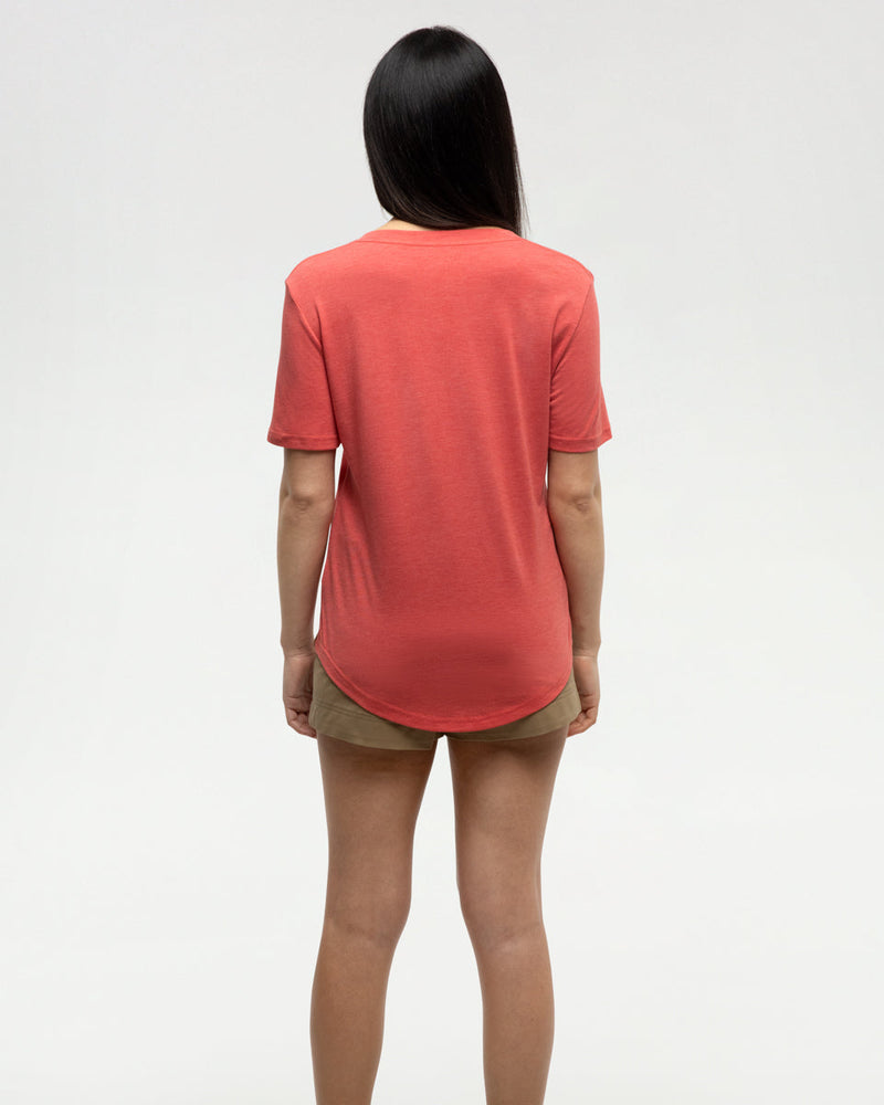 Red-V-Neck-Short-Sleeve-T-Shirt