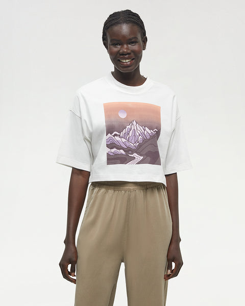 Womens Emerald Edge Oversized Crop T-Shirt | Organic Cotton