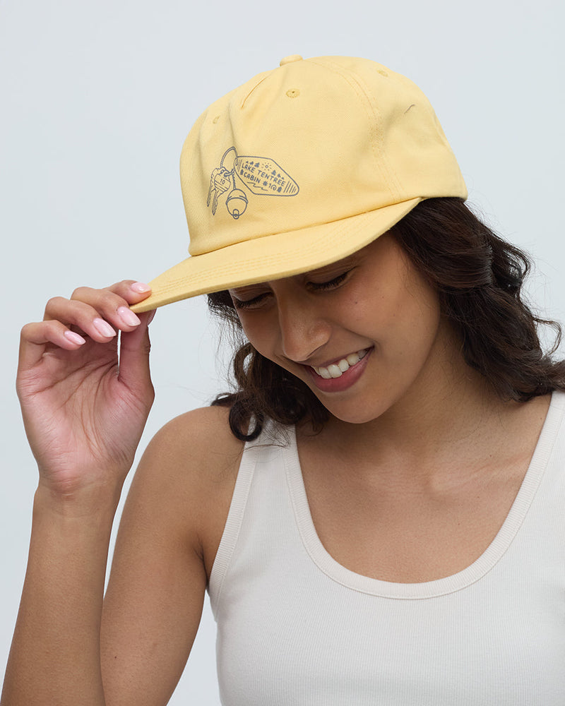 Yellow-5-Panel-Flat-Brim-Baseball-Cap