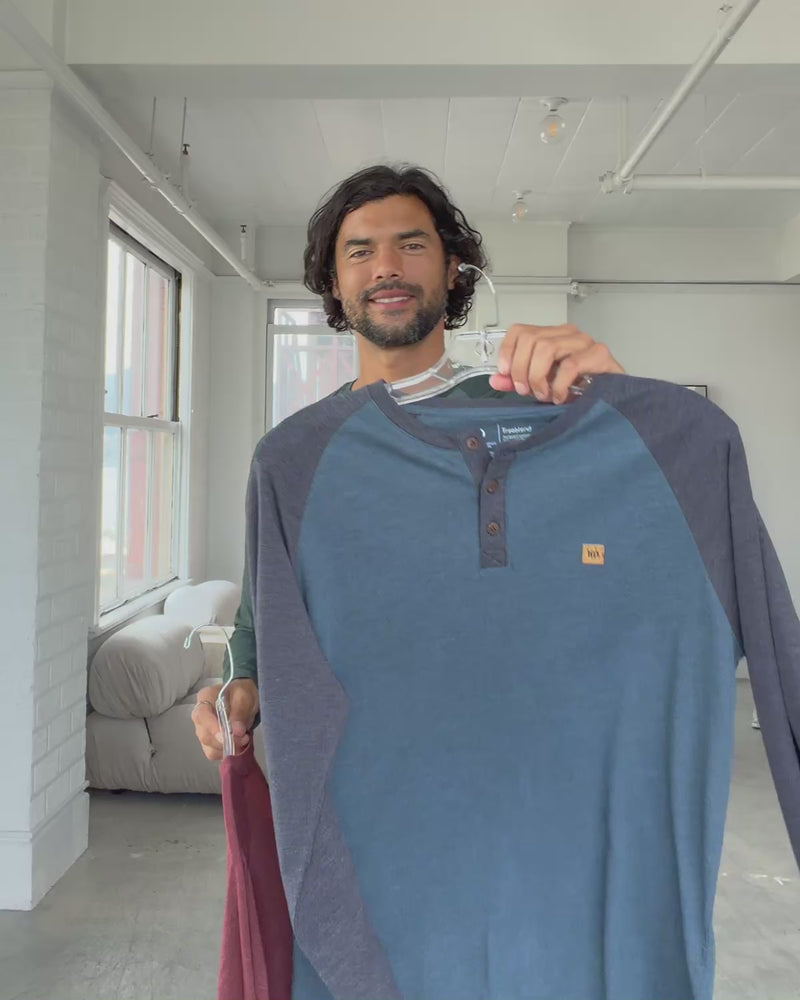 Blue-TreeBlend-Classic-Henley-Longsleeve