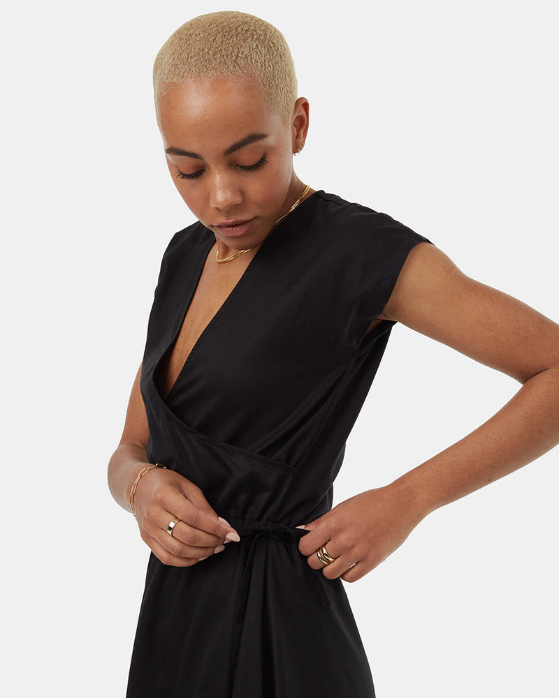 Womens Woven Wrap Dress | TENCEL Lyocell Womens Woven Wrap Dress | TENCEL Lyocell