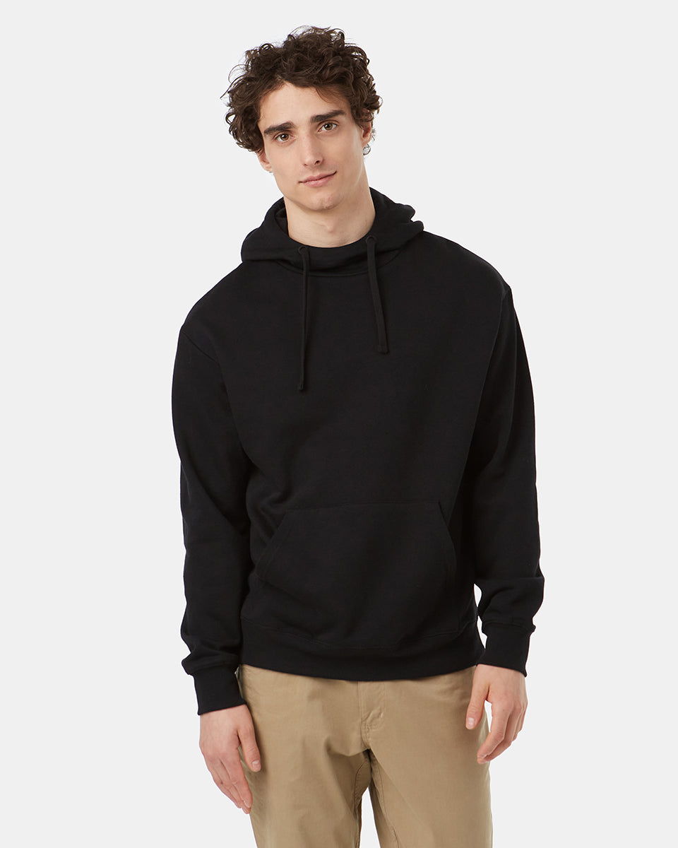 black funnel neck hoodie