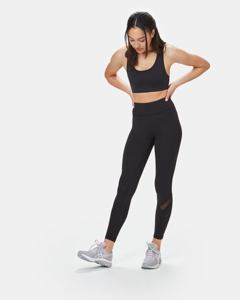 Black Women's Recycled Mesh Sports Bra Top