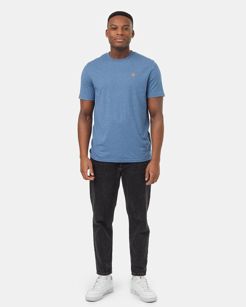 Blue-Recycled-Polyester-Crew-Neck-Tee