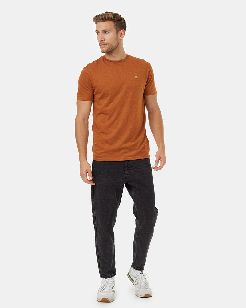 Brown-Recycled-Polyester-Crew-Neck-Tee