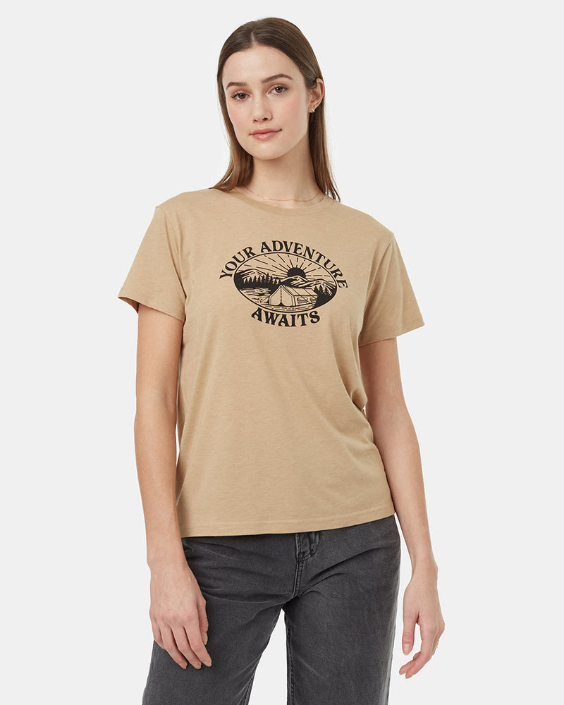 Brown-Recycled-Polyester-Graphic-T-Shirt
