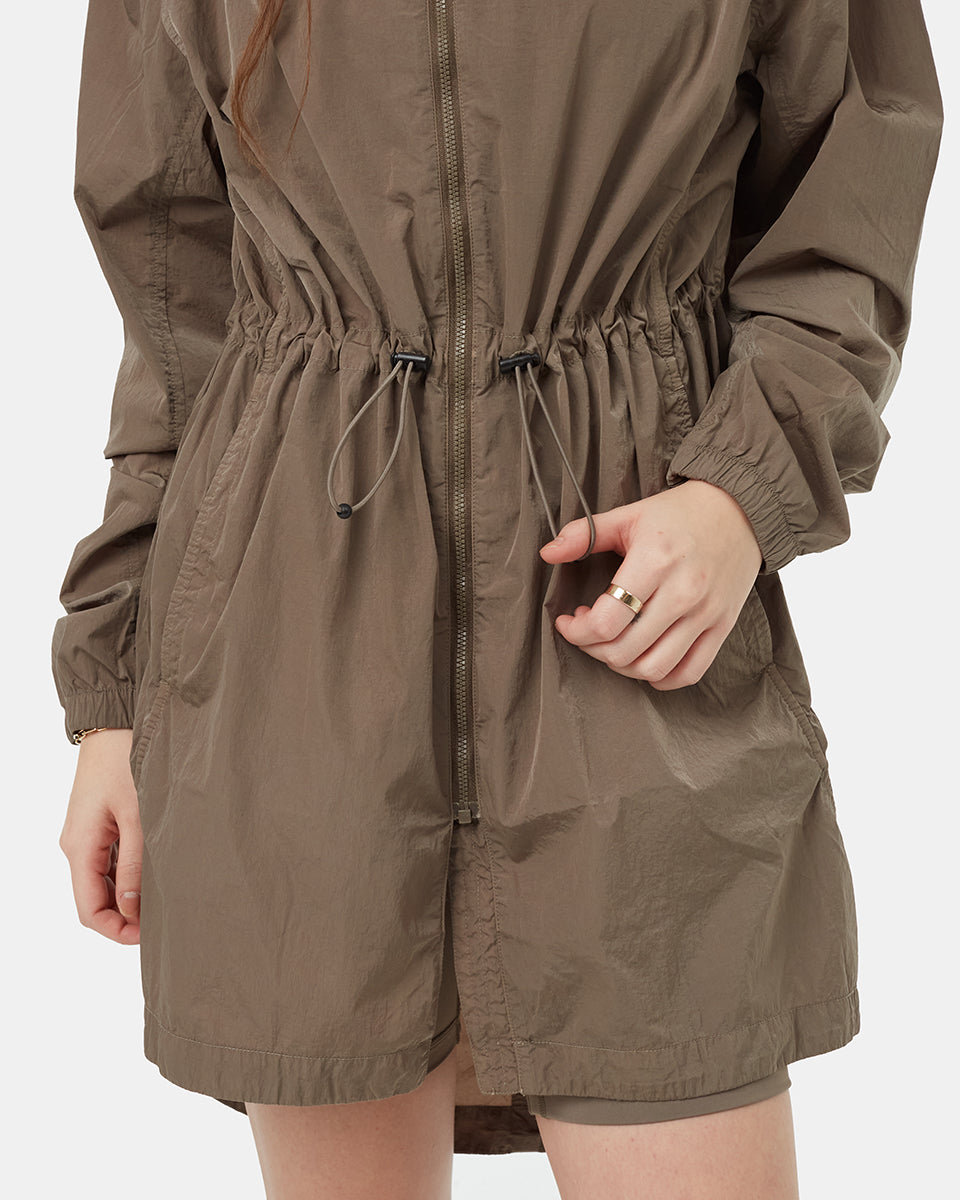 Womens Recycled Nylon Long Jacket | Recycled Nylon