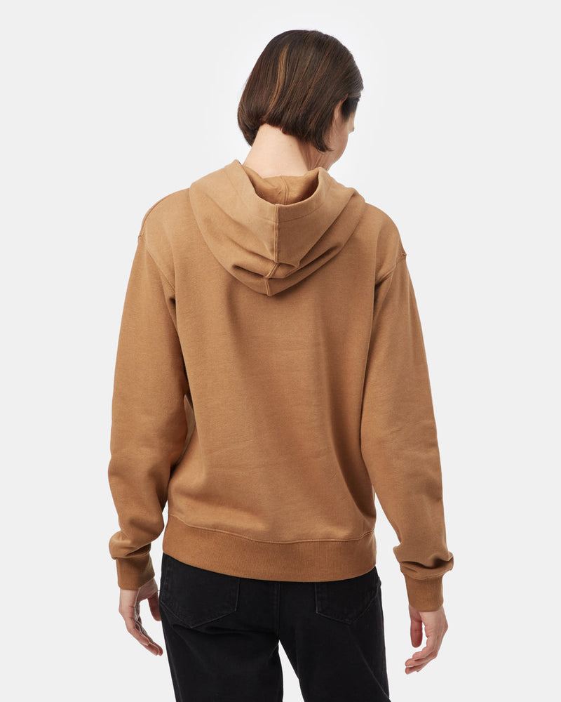 Brown Embroidered Pullover Hoodie