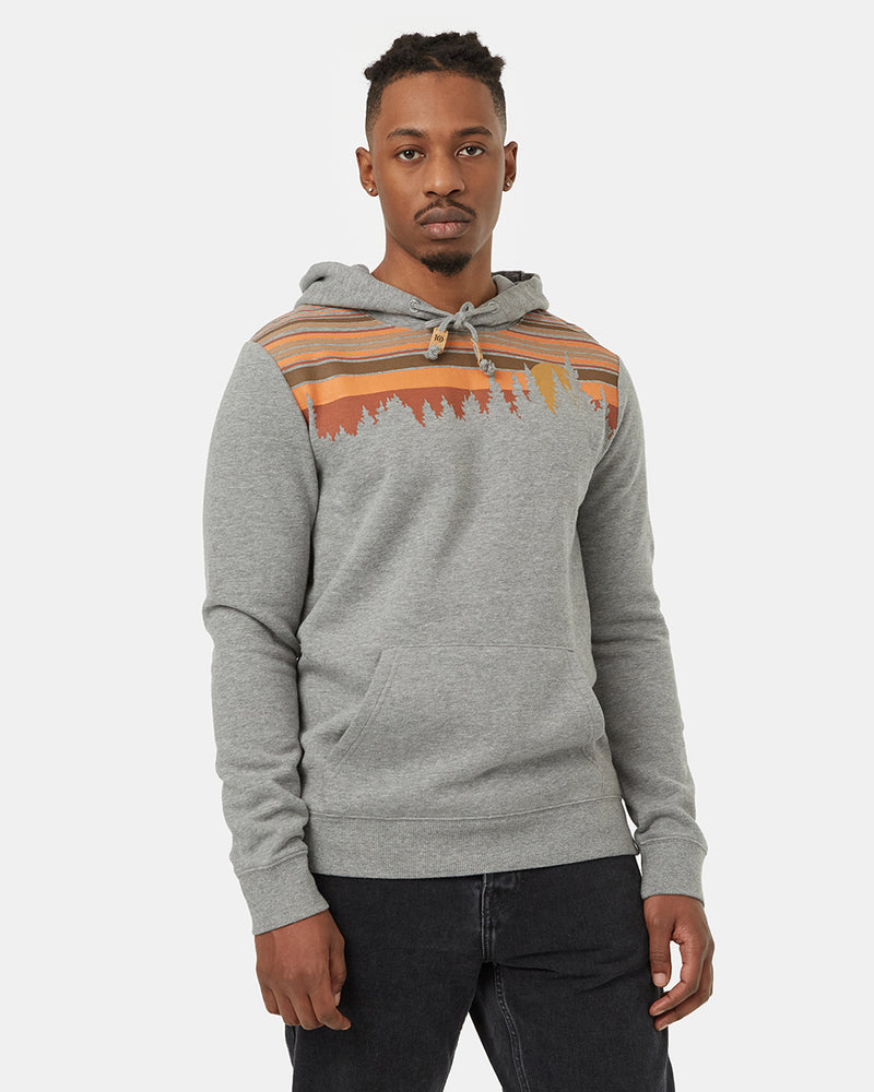 Gray-Retro-Graphic-Pullover-Hooide