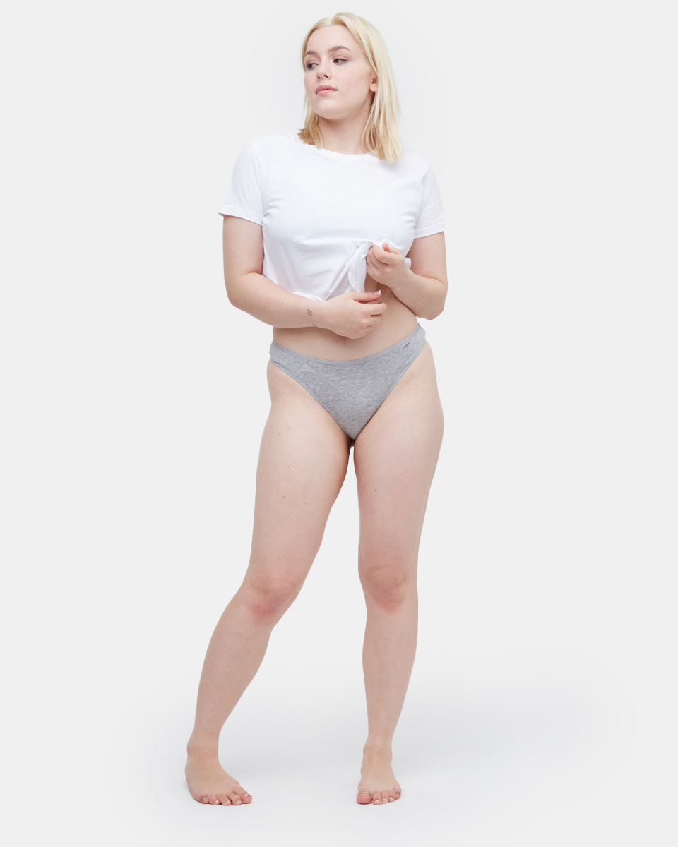   Fine Rib Thong チャコールグレーサイズS Womens The Everyday Thong | TENCEL™ x REFIBRA™ Lyocell