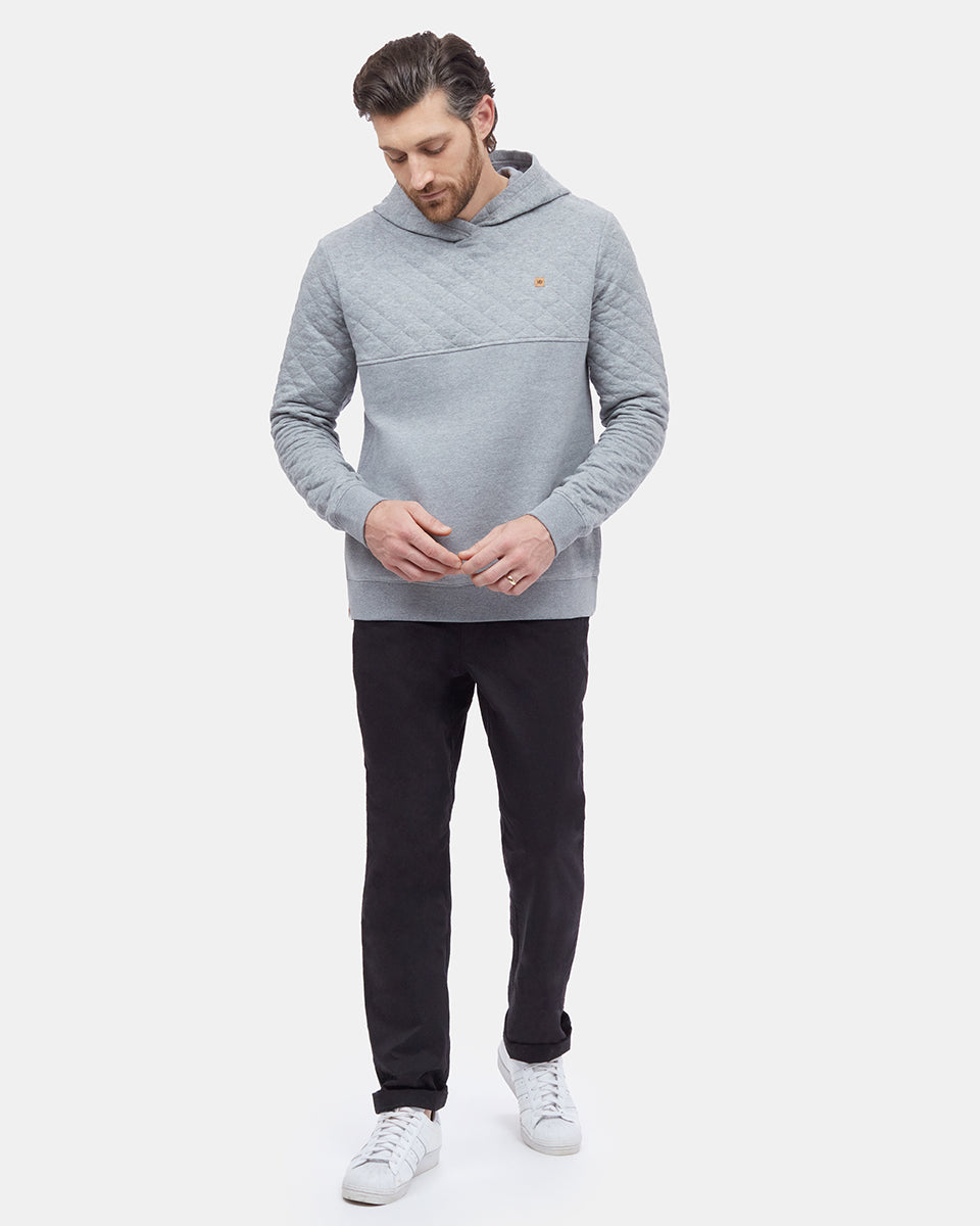 Mens Quilted Block Hoodie | Organic Cotton