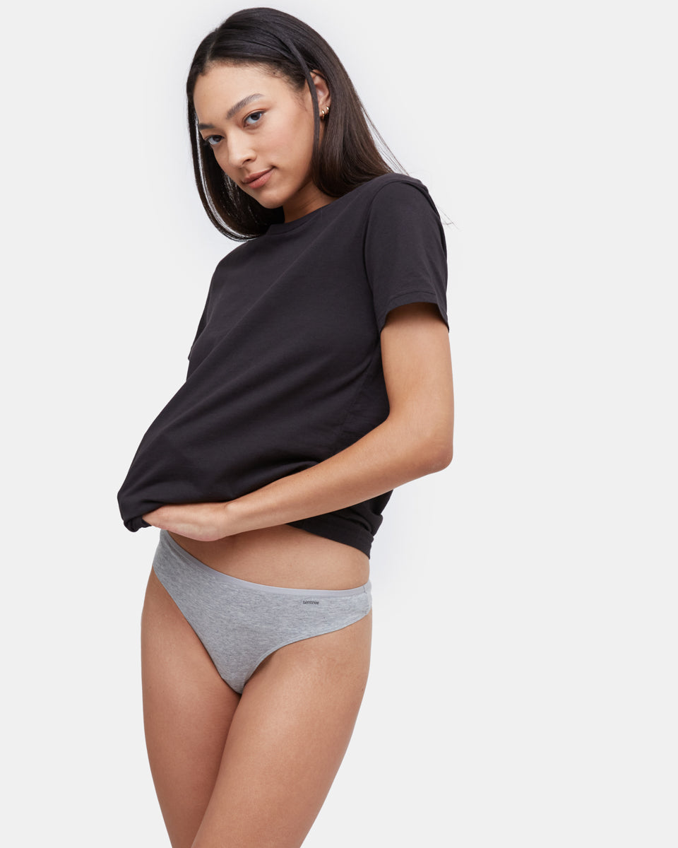   Fine Rib Thong チャコールグレーサイズS Womens The Everyday Thong | TENCEL™ x REFIBRA™ Lyocell
