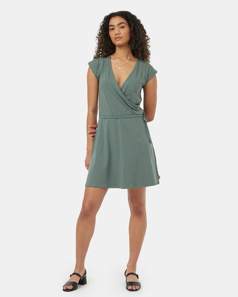 Womens Knit Wrap Dress | Organic Cotton Womens Knit Wrap Dress | Organic Cotton