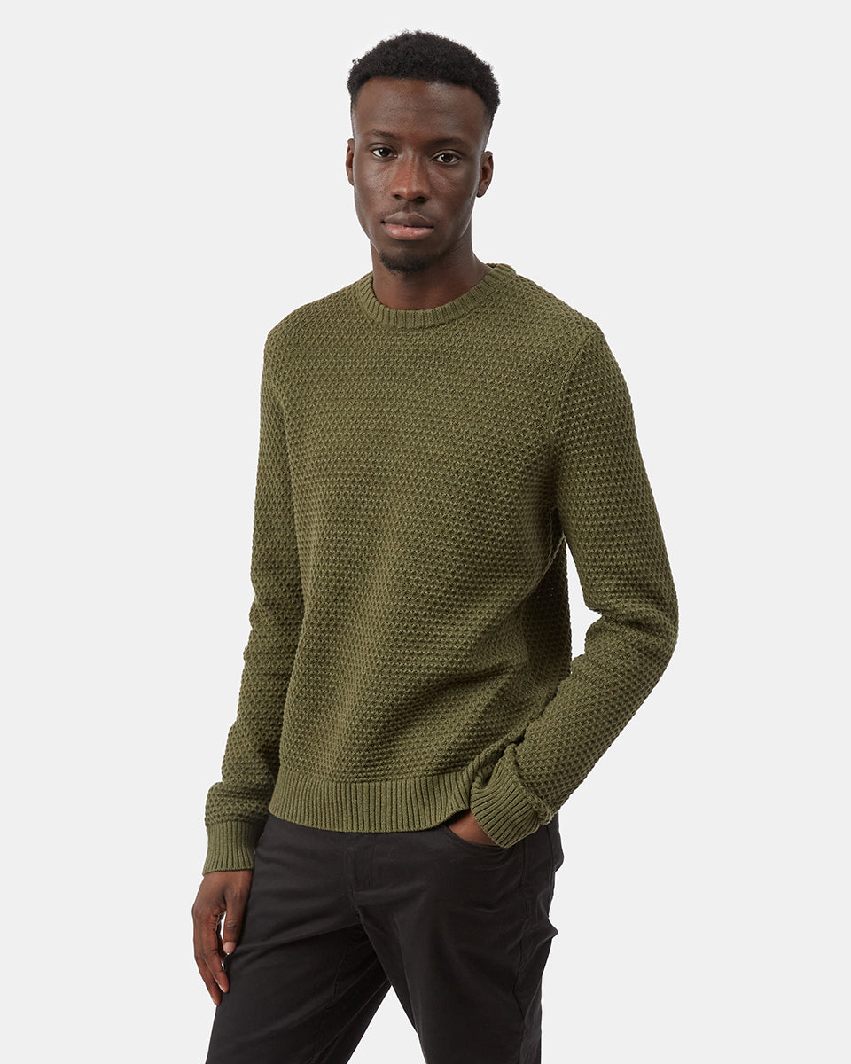 Mens Highline Waffle Stitch Crew | Organic Cotton