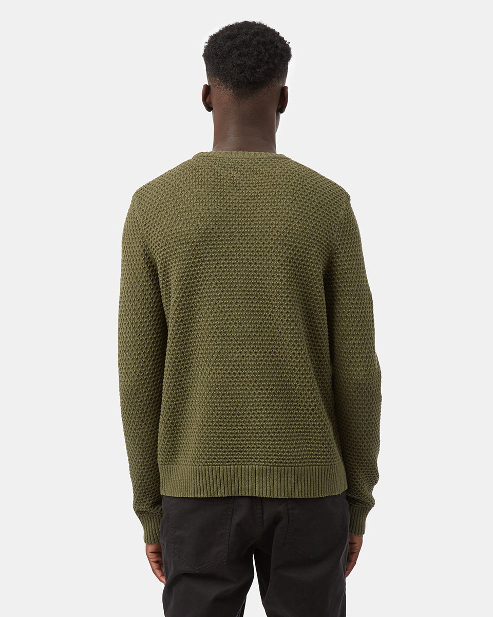Mens Highline Waffle Stitch Crew | Organic Cotton
