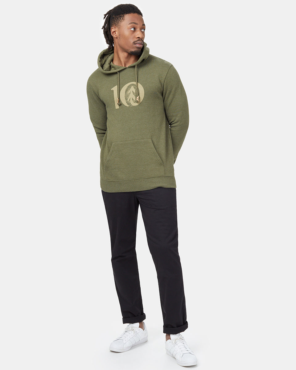 Mens Woodgrain Ten Hoodie | Organic Cotton