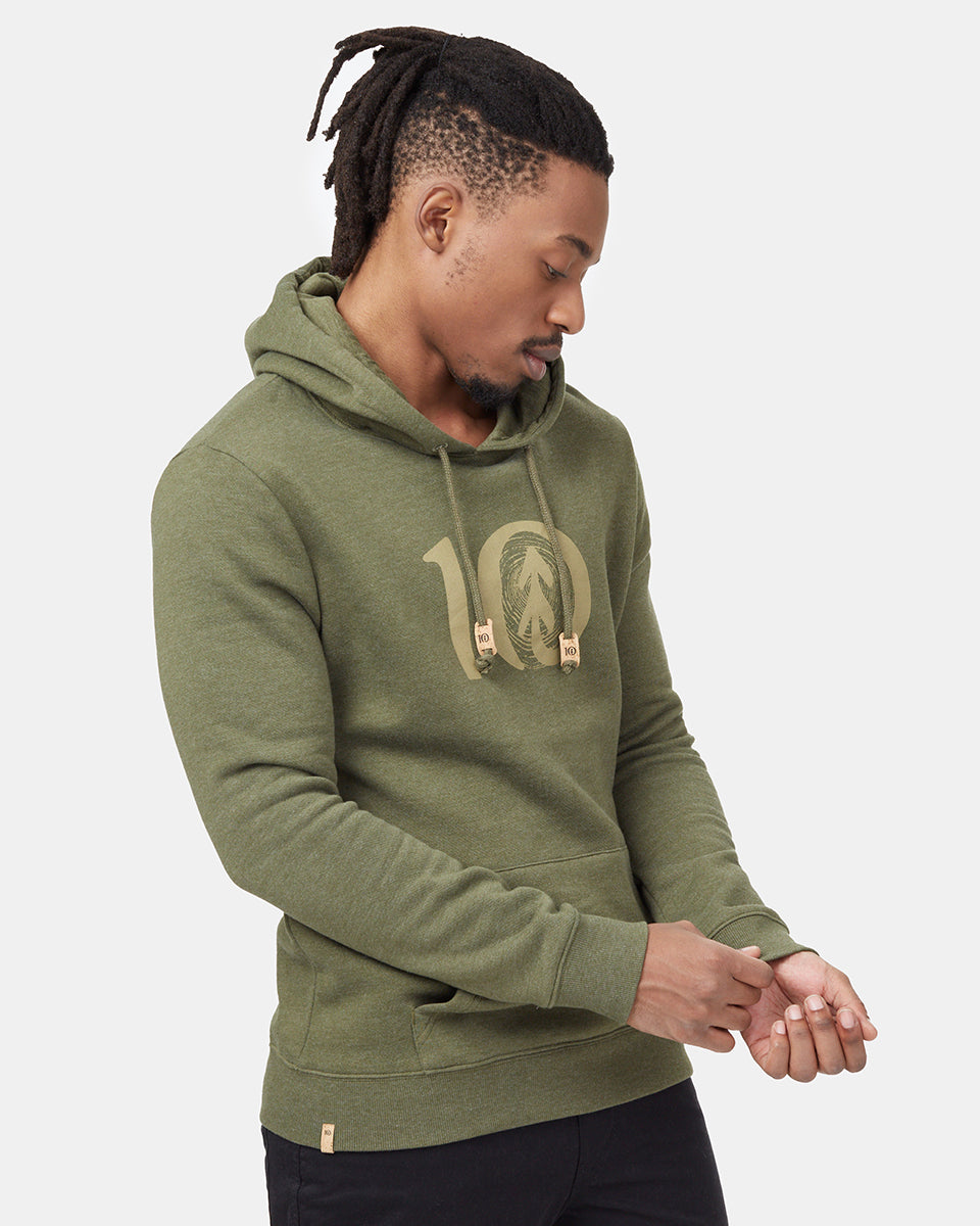 Mens Woodgrain Ten Hoodie | Organic Cotton