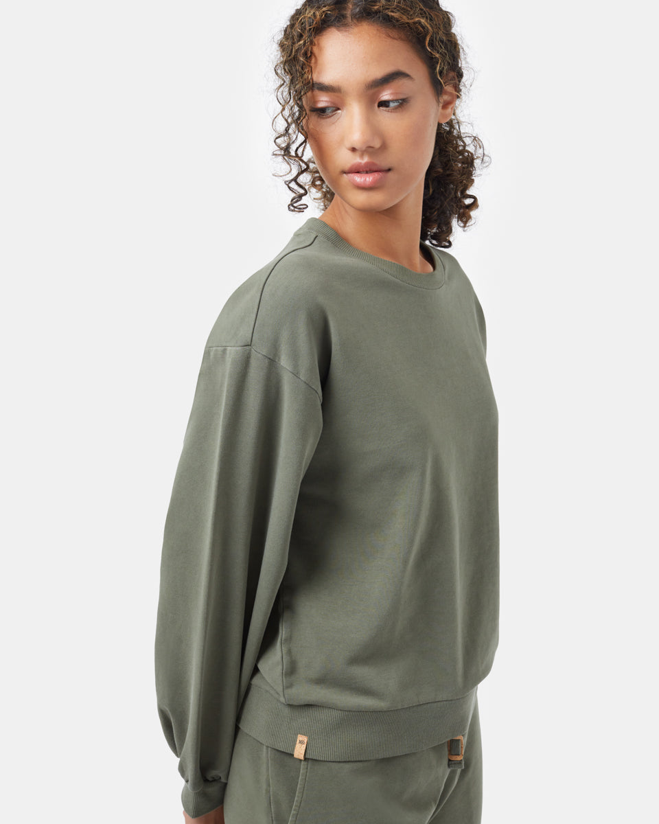 Womens Balloon Sleeve French Terry Crew | Organic Cotton
