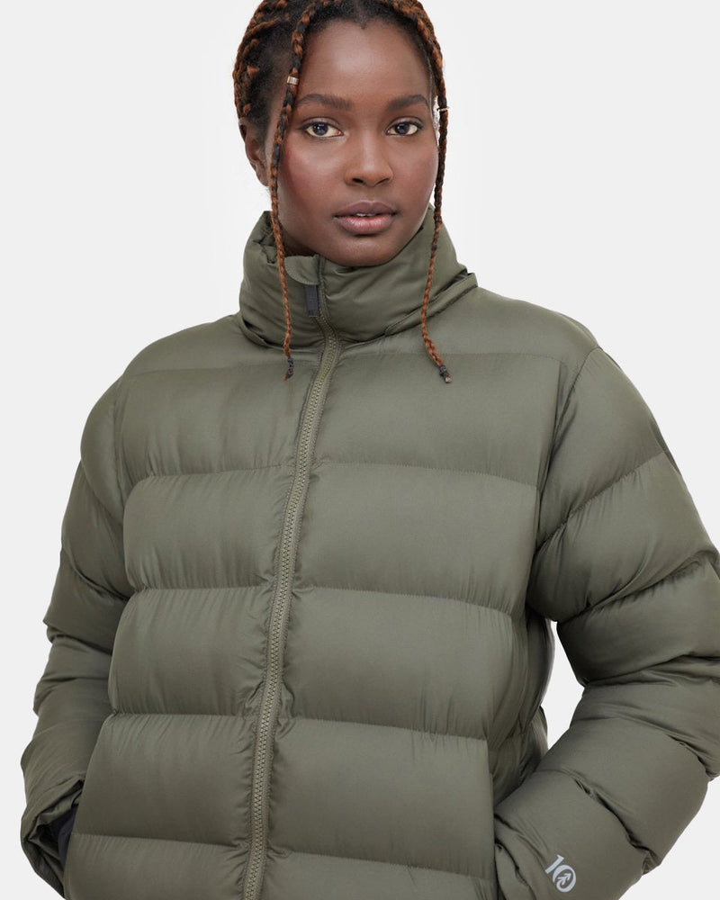 Green Puffer Ladies Winter Puffer Coats Warm Winter Women's Long