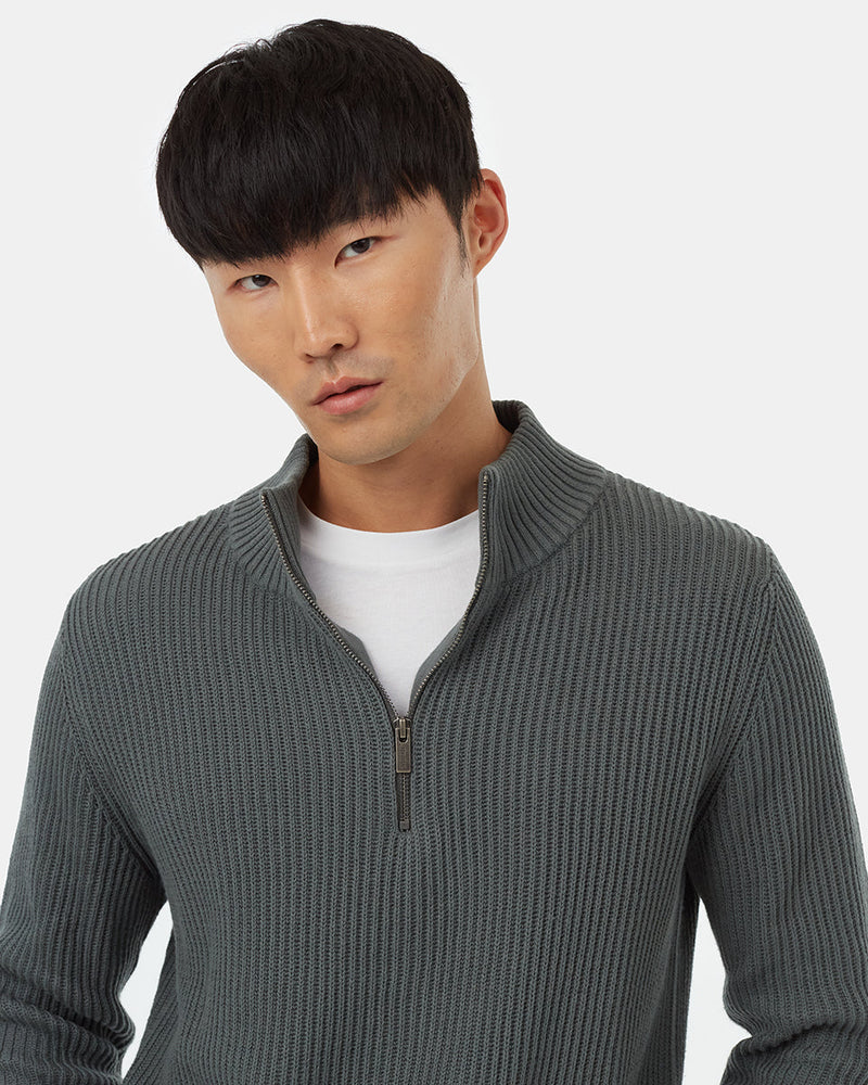 Mens_Green_1/4_Zip_Sweater