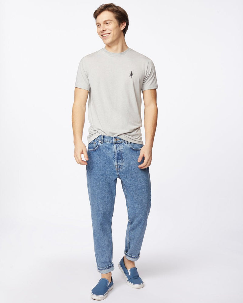 Gray Crew Neck Graphic Tee