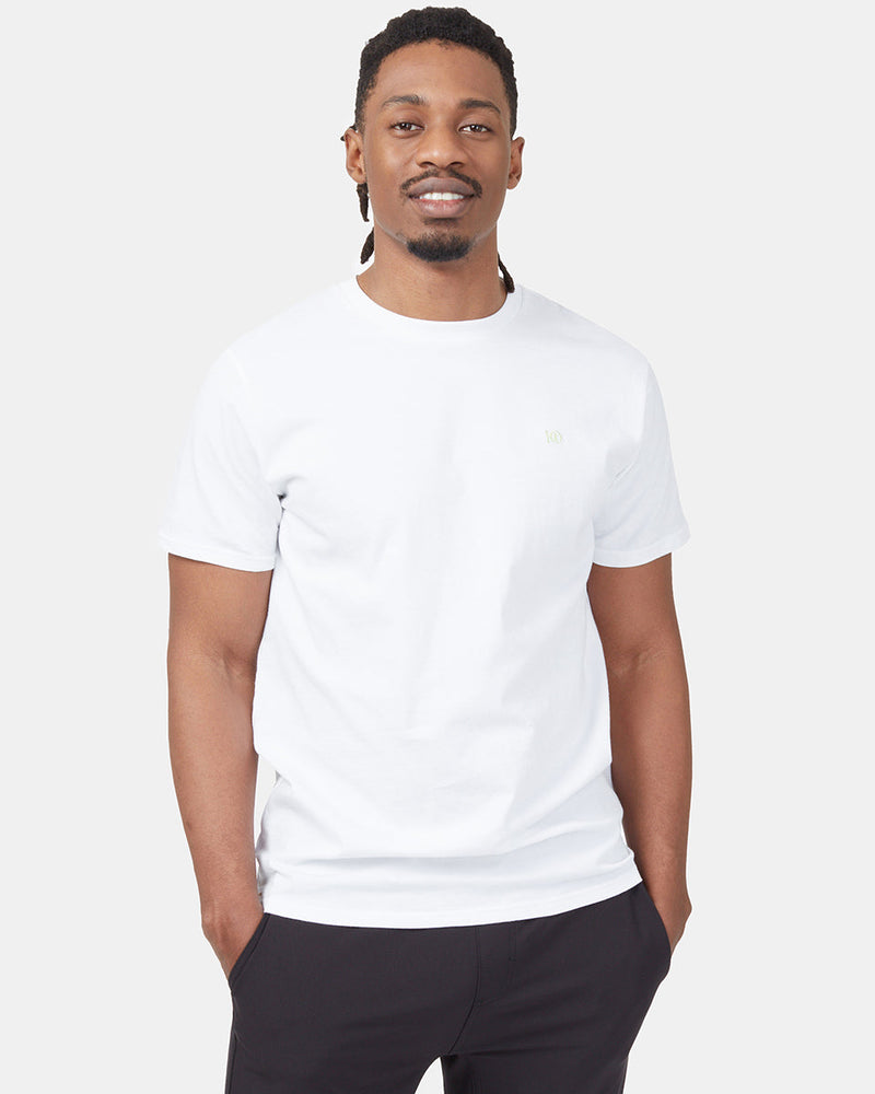 White Men's Embroidery Short Sleeve T-Shirt